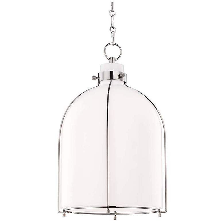 Image 1 Hudson Valley Eldridge 14"W Polished Nickel Pendant Light