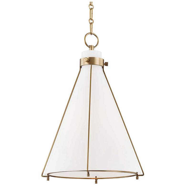 Image 1 Hudson Valley Eldridge 15 1/2" Wide Aged Brass Pendant Light