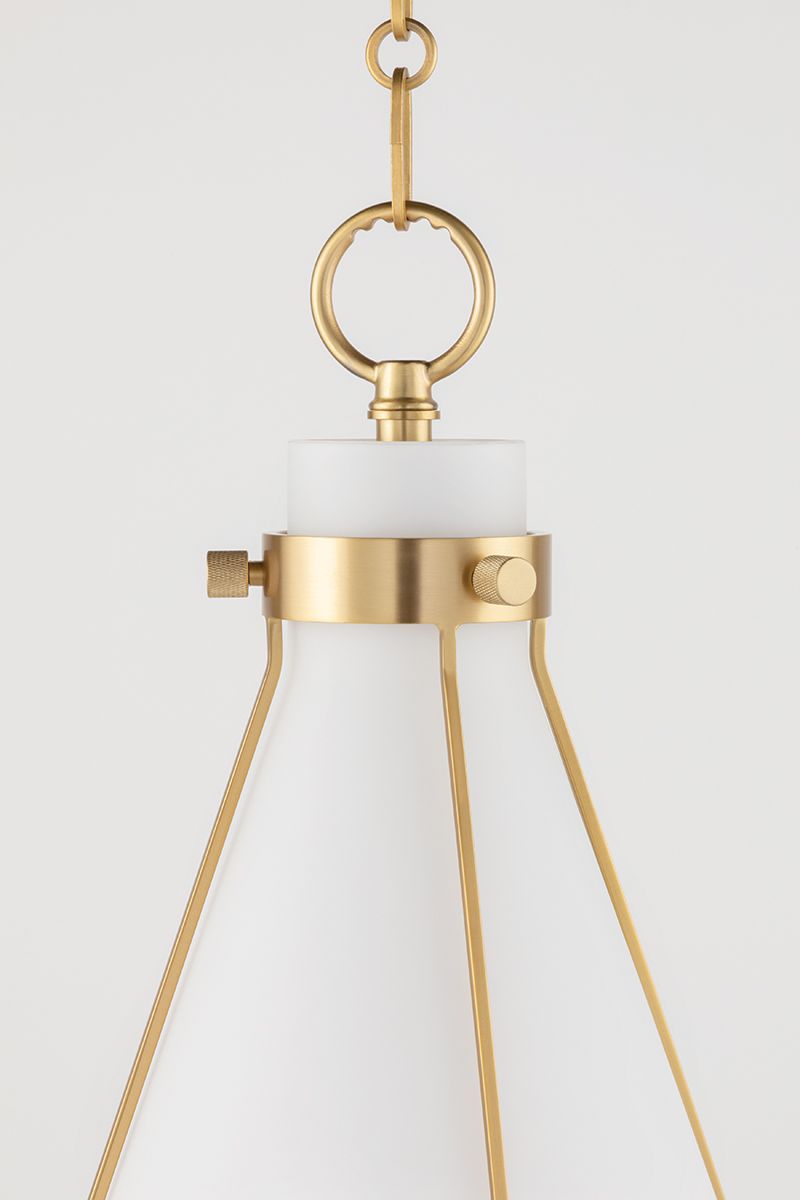 Image 2 Hudson Valley Eldridge 15 1/2" Wide Aged Brass Pendant Light more views