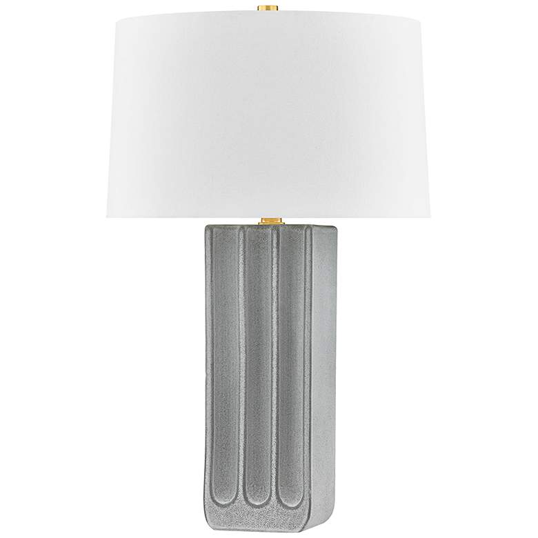 Image 1 Hudson Valley Elmer 18" 1 Lt. Aged Brass/Ceramic Granite Table Lamp