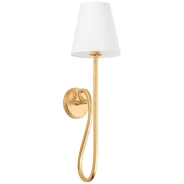 Image 1 Hudson Valley Elmhurst 7.5" 1 Lt. Vintage Gold Leaf Wall Sconce