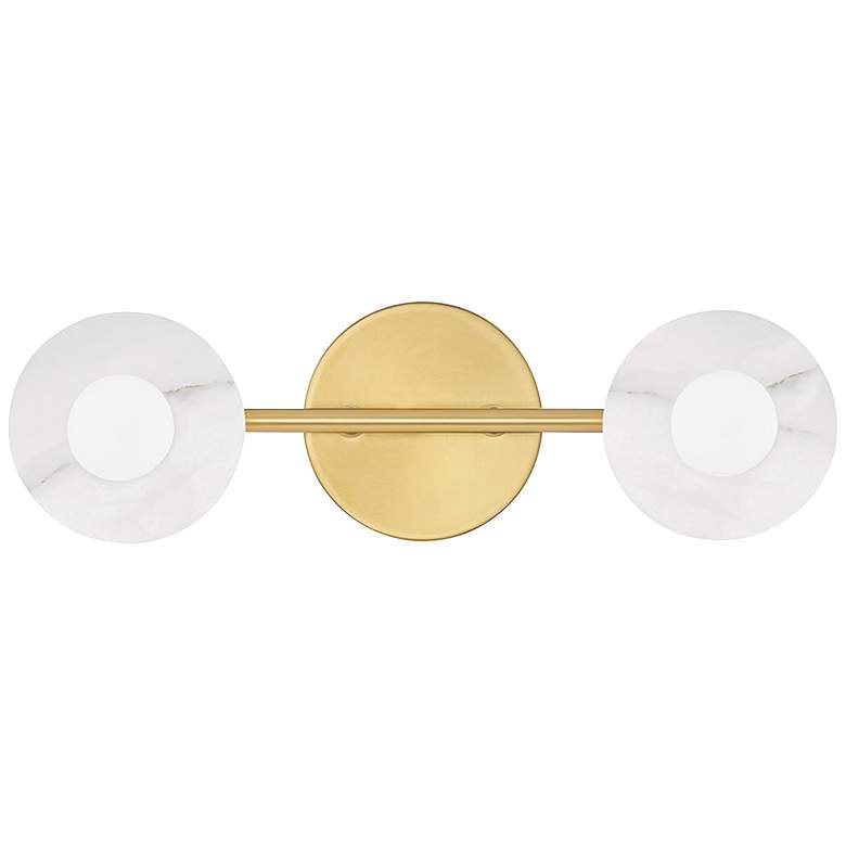 Image 1 Hudson Valley Elmont 15 1/2"W Aged Brass 2-Light Bath Light