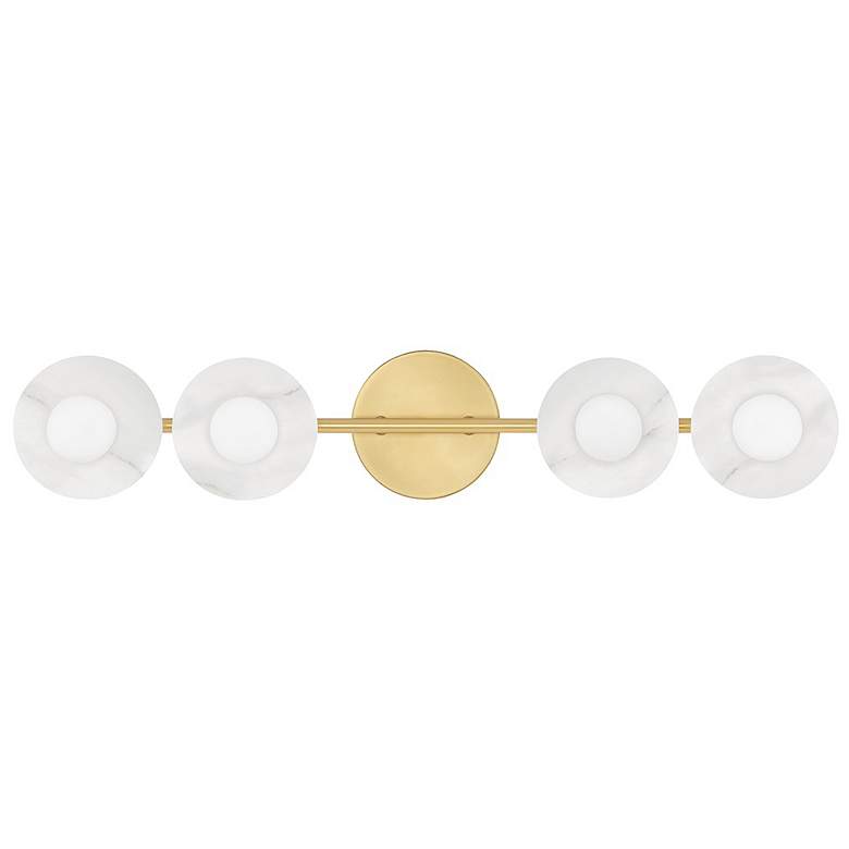 Image 1 Hudson Valley Elmont 24 3/4"W Aged Brass 4-Light Bath Light