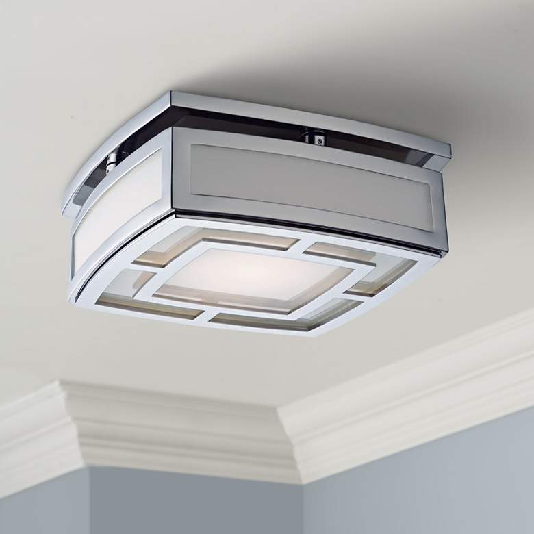 Image 1 Hudson Valley Elmore 9 1/2" Wide Nickel LED Ceiling Light