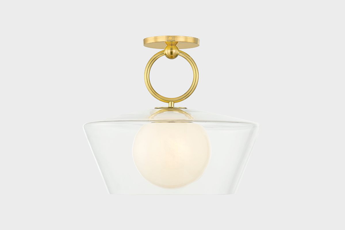 Image 5 Hudson Valley Elmsford 16" Wide Aged Brass Ceiling Light more views
