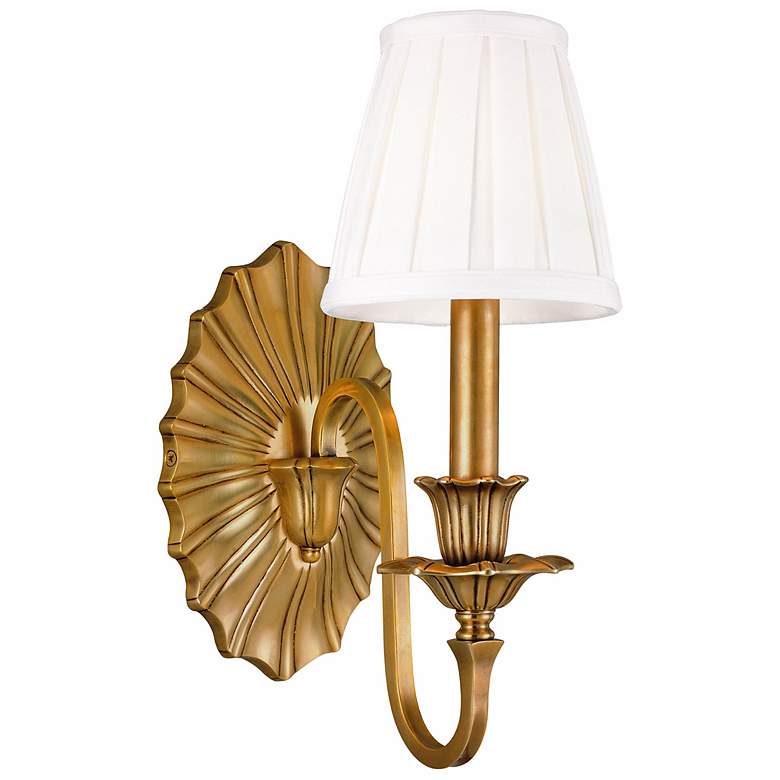 Image 1 Hudson Valley Empire Aged Brass 12 3/4 inch High Wall Sconce