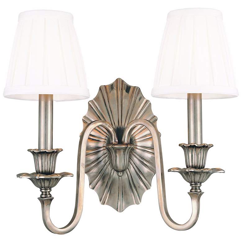 Image 1 Hudson Valley Empire Old Nickel 14 inch High 2-Light Wall Sconce