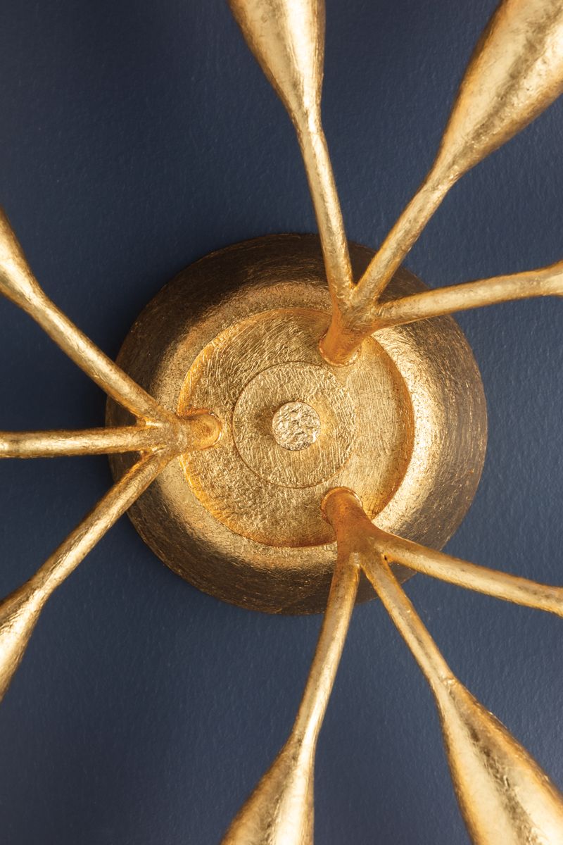 Image 4 Hudson Valley Enfield Semi Flush 30.75 Inch In Vintage Gold Leaf more views