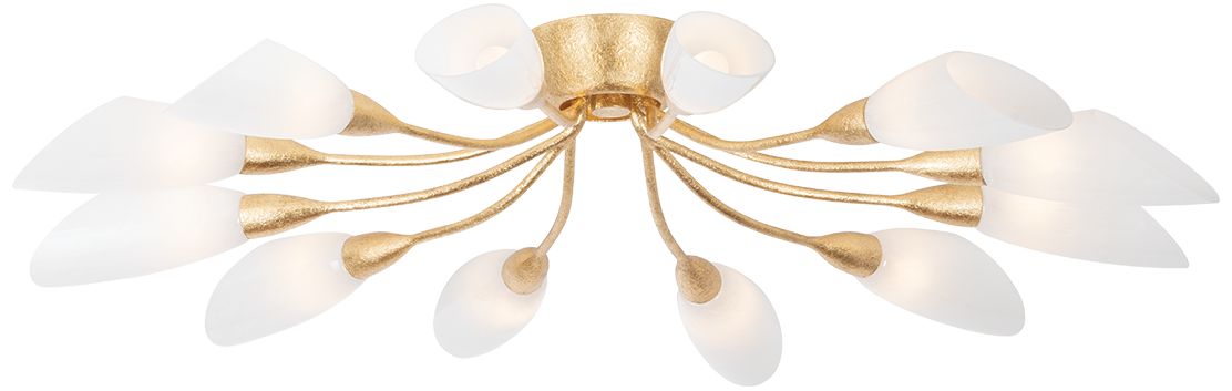 Hudson Valley Enfield Semi Flush 42 Inch In Vintage Gold Leaf