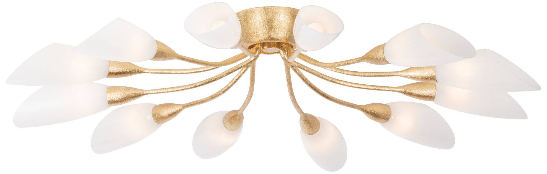 Image 2 Hudson Valley Enfield Semi Flush 42 Inch In Vintage Gold Leaf more views