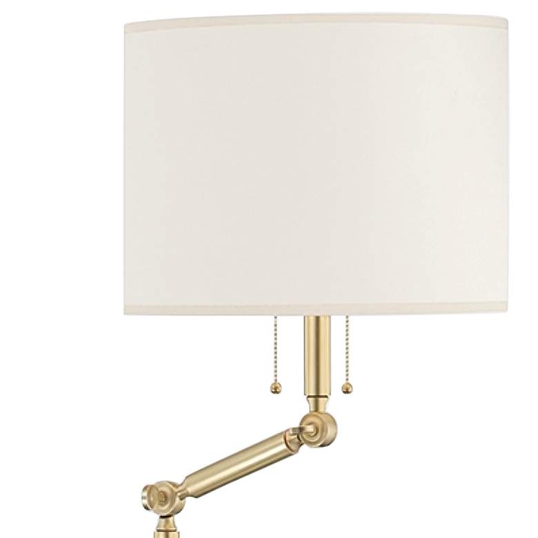 Image 3 Hudson Valley Essex Adjustable Height Aged Brass Swing Arm Floor Lamp more views