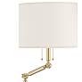 Hudson Valley Essex Adjustable Height Aged Brass Swing Arm Floor Lamp