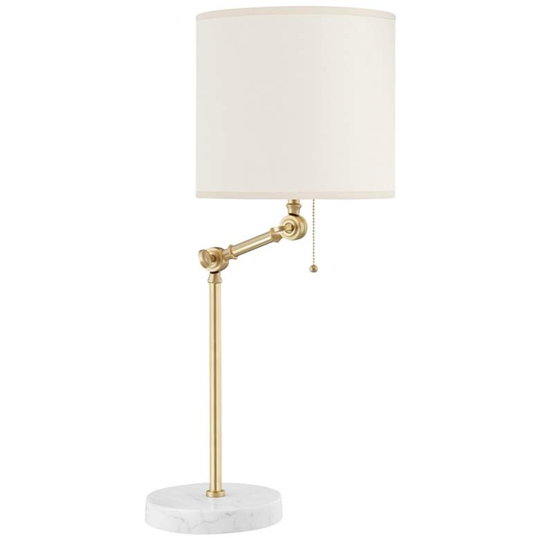 Image 2 Hudson Valley Essex Aged Brass Swing Arm Table Lamp