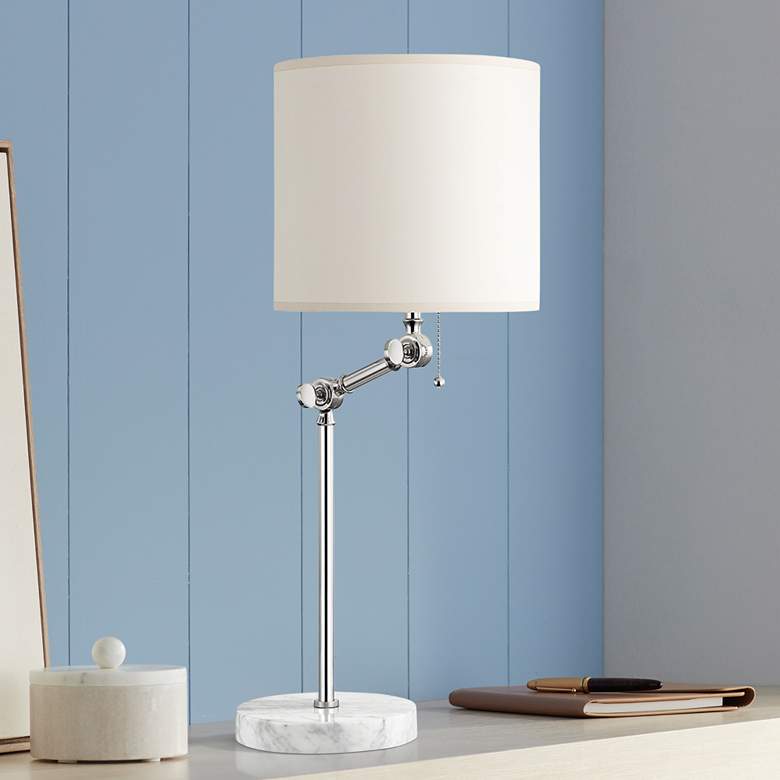 Image 1 Hudson Valley Essex Polished Nickel Swing Arm Table Lamp