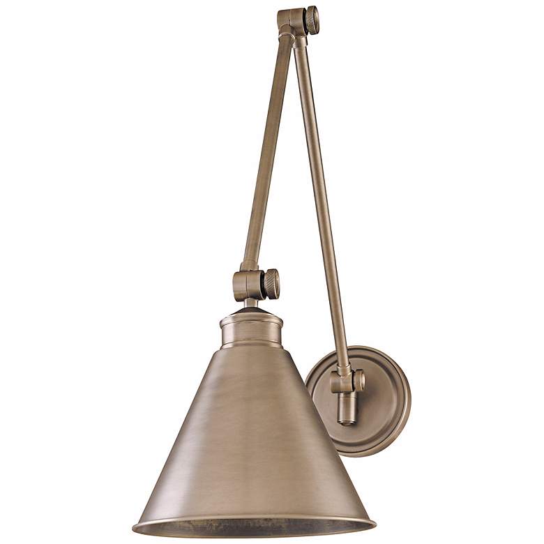 Image 1 Hudson Valley Exeter Antique Nickel Swing Arm Wall Light