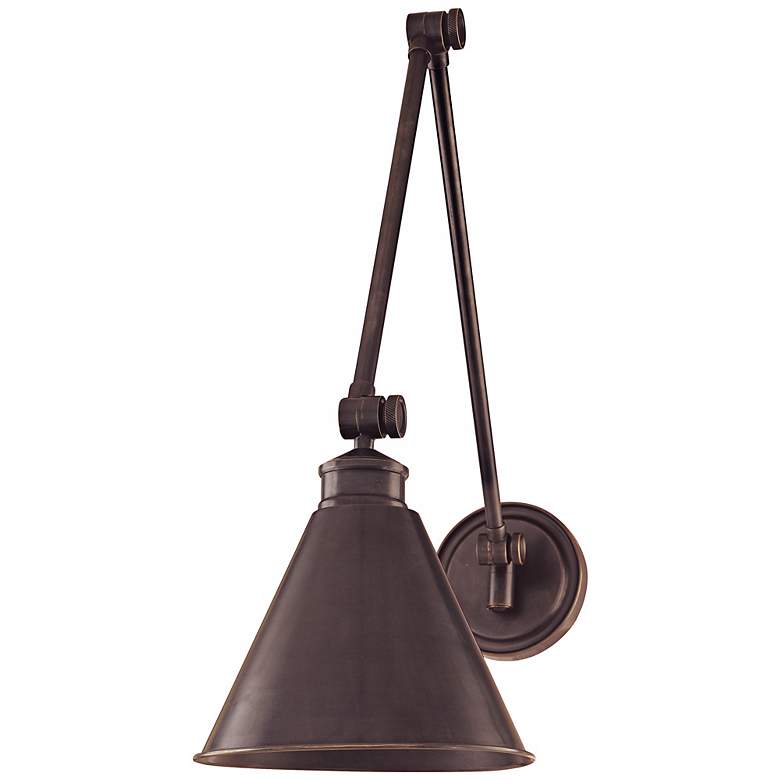 Image 2 Hudson Valley Exeter Old Bronze Swing Arm Wall Light