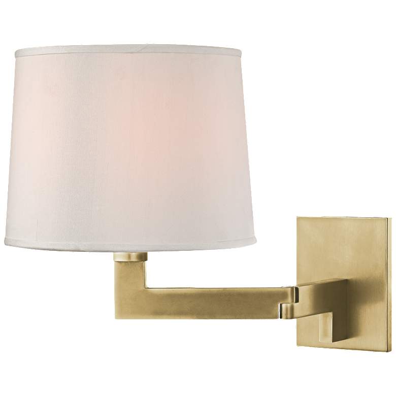 Image 1 Hudson Valley Fairport 9" Wide Aged Brass 1 Light Wall Sconce