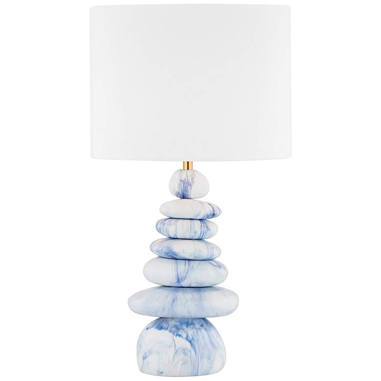 Image 1 Hudson Valley Fenton Marbled Blue Ceramic Table Lamp