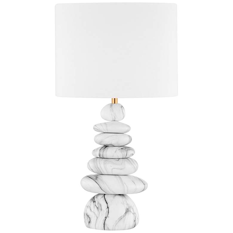 Image 1 Hudson Valley Fenton Marbled Gray Ceramic Table Lamp
