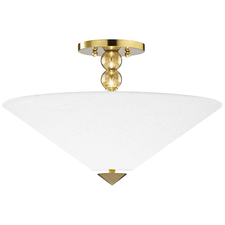 Image 1 Hudson Valley Flare 18" Wide Aged Brass Ceiling Light