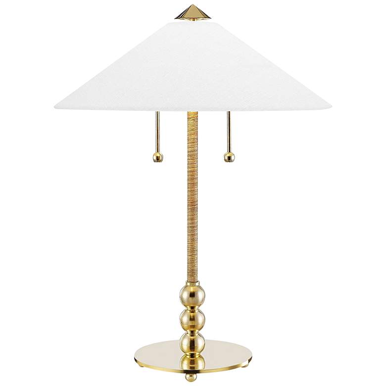 Image 1 Hudson Valley Flare Aged Brass Stem Table Lamp