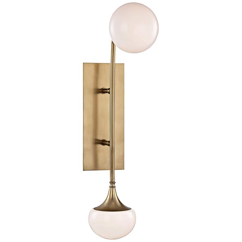 Image 2 Hudson Valley Fleming 22 1/2"H Aged Brass 2-LED Wall Sconce