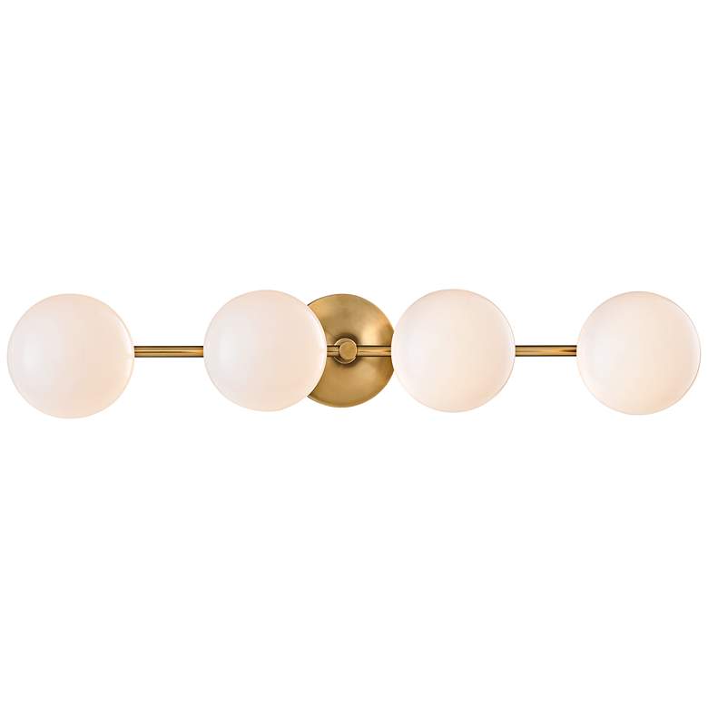Image 2 Hudson Valley Fleming 28 1/2"W Aged Brass 4-LED Bath Light