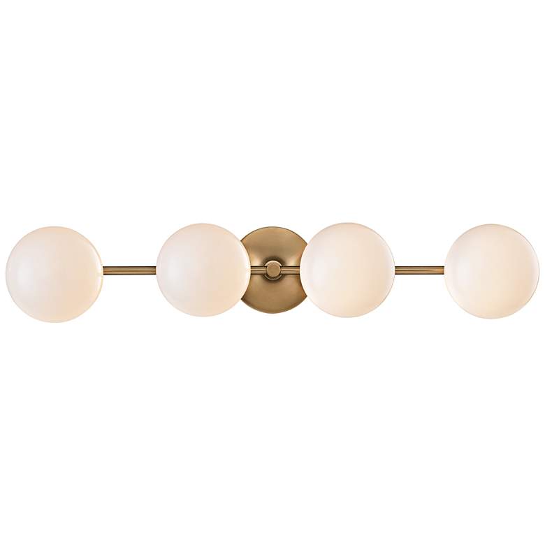 Image 3 Hudson Valley Fleming 28 1/2"W Aged Brass 4-LED Bath Light more views