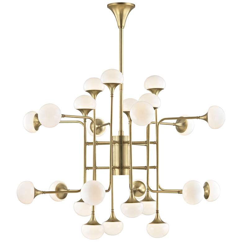 Image 1 Hudson Valley Fleming 45.7" Wide Aged Brass 24 Light Led Chandelier