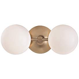Image1 of Hudson Valley Fleming 5" High Aged Brass 2-LED Wall Sconce