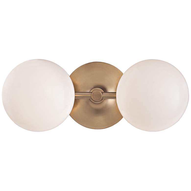 Image 1 Hudson Valley Fleming 5" High Aged Brass 2-LED Wall Sconce