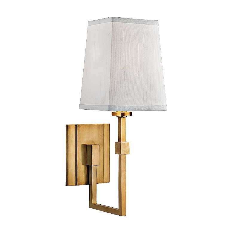 Image 2 Hudson Valley Fletcher 15 1/4" High Aged Brass Wall Sconce