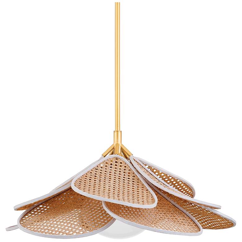 Image 2 Hudson Valley Florina 28" Wide Aged Brass Petals Pendant Light