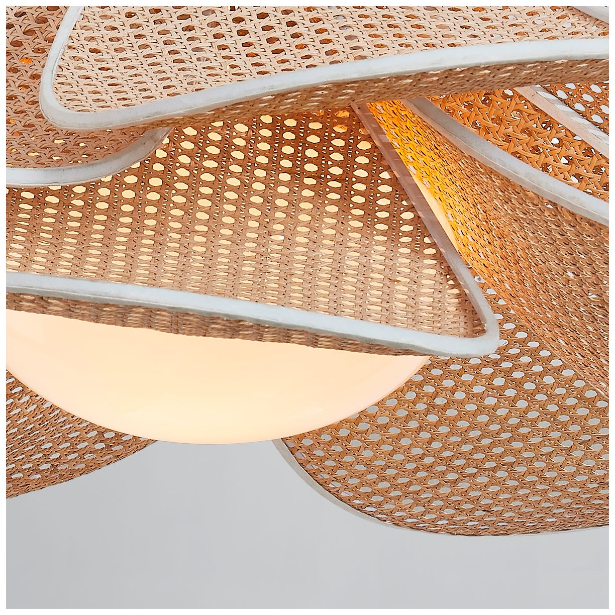 Image 3 Hudson Valley Florina 44"W Aged Brass Rattan Pendant Light more views