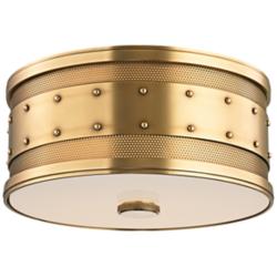 Hudson Valley Gaines 12&quot; Wide Aged Brass Ceiling Light