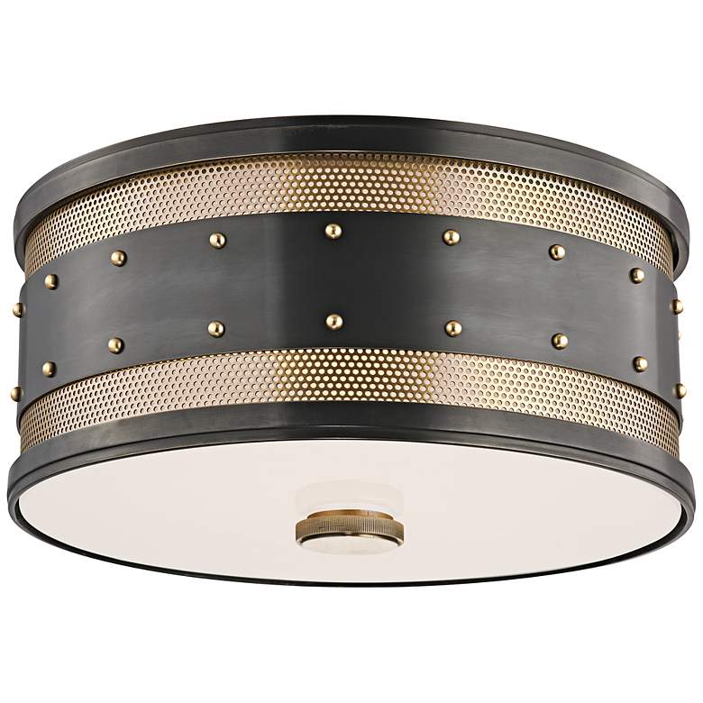 Image 1 Hudson Valley Gaines 12" Wide Old Bronze Ceiling Light
