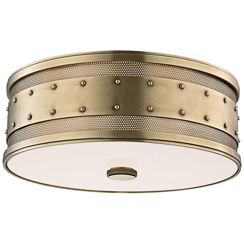 Image 2 Hudson Valley Gaines 16" Wide Aged Brass Ceiling Light