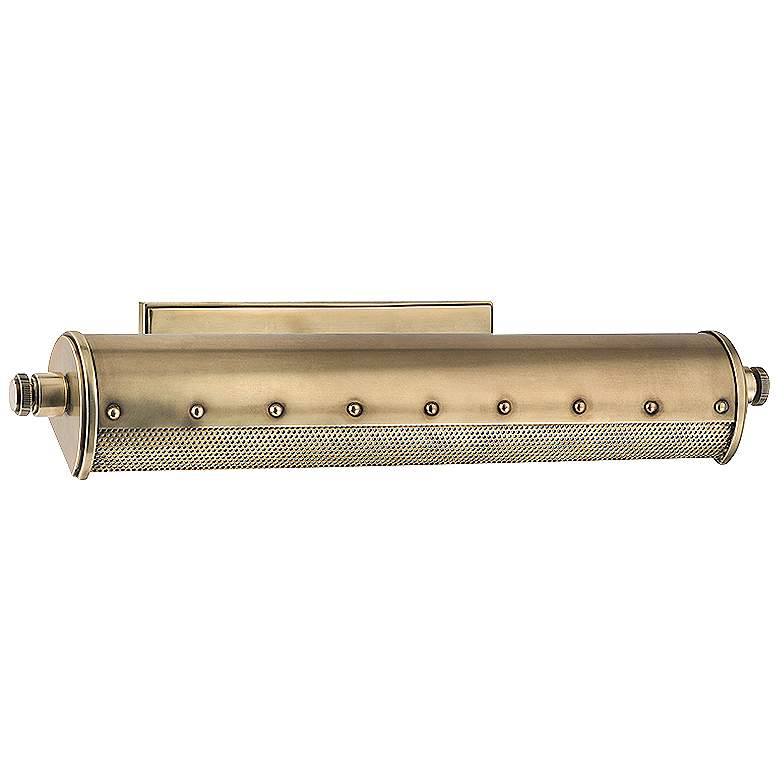 Image 1 Hudson Valley Gaines 18 1/4"W Aged Brass Picture Light