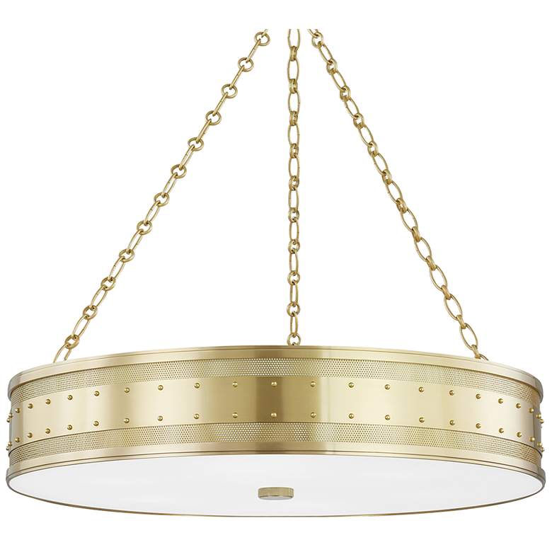 Image 1 Hudson Valley Gaines 30 inch Wide Aged Brass Pendant Light