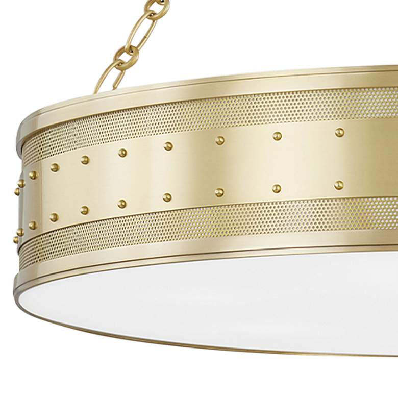 Image 2 Hudson Valley Gaines 30" Wide Aged Brass Pendant Light more views