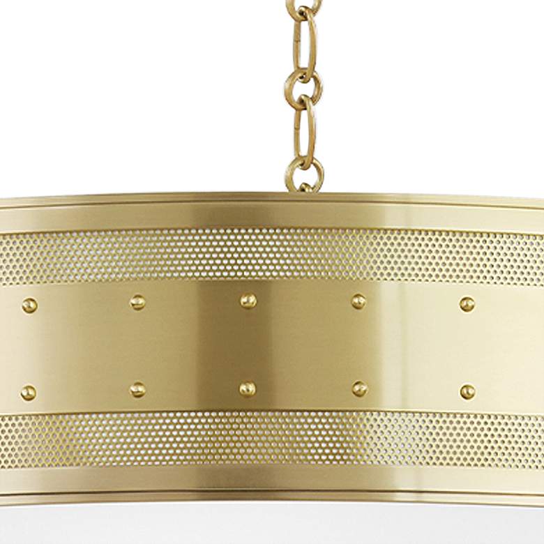 Image 3 Hudson Valley Gaines 30" Wide Aged Brass Pendant Light more views