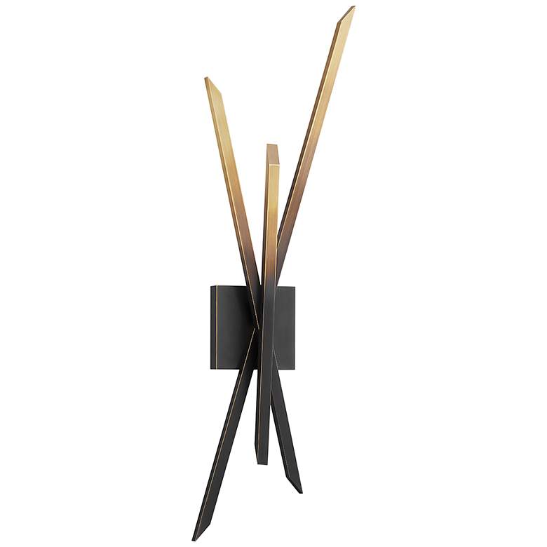 Image 1 Hudson Valley Gansevoort 28" High Gradient Modern Brass Wall Sconce