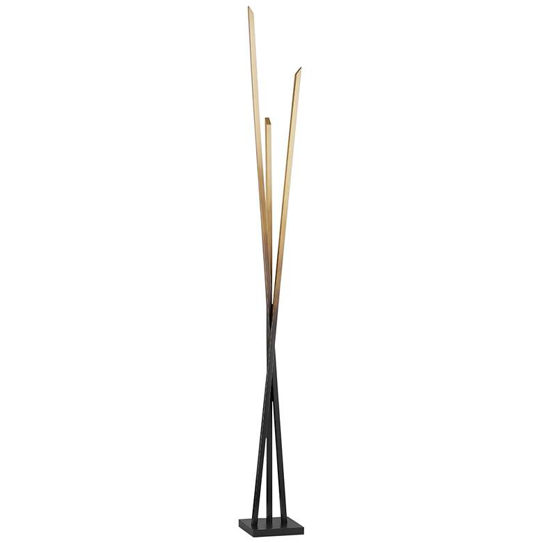 Image 2 Hudson Valley Gansevoort 78" High Gradient Brass Modern LED Floor Lamp