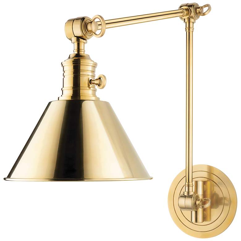 Image 1 Hudson Valley Garden City 8" Wide Aged Brass 1 Light Wall Sconce