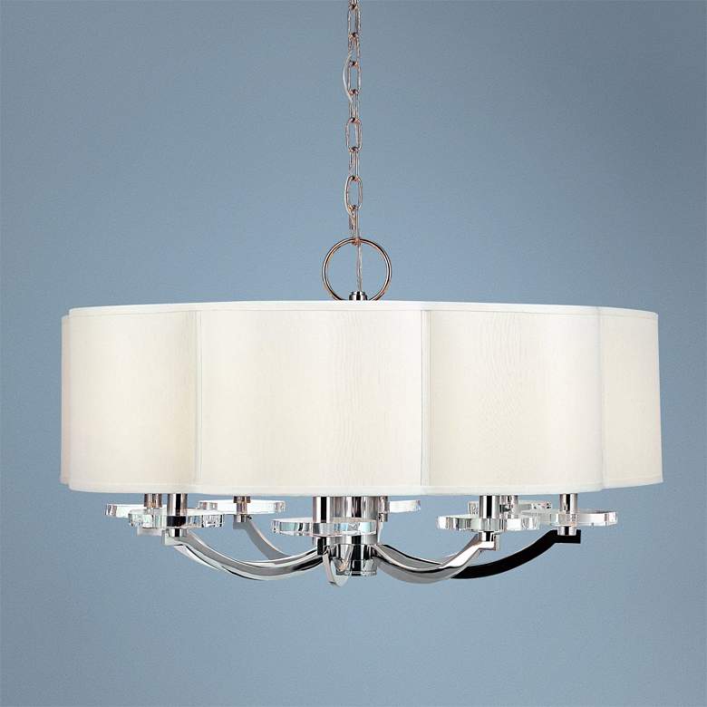 Image 1 Hudson Valley Garrison 32 inch Wide Polished Nickel Chandelier