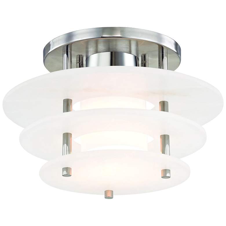 Image 1 Hudson Valley Gatsby 11 3/4" Wide Nickel LED Ceiling Light