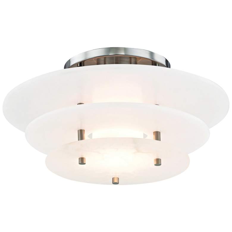 Image 1 Hudson Valley Gatsby 15 3/4 inch Wide Nickel LED Ceiling Light