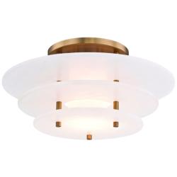 Hudson Valley Gatsby 15 3/4&quot;W Aged Brass LED Ceiling Light