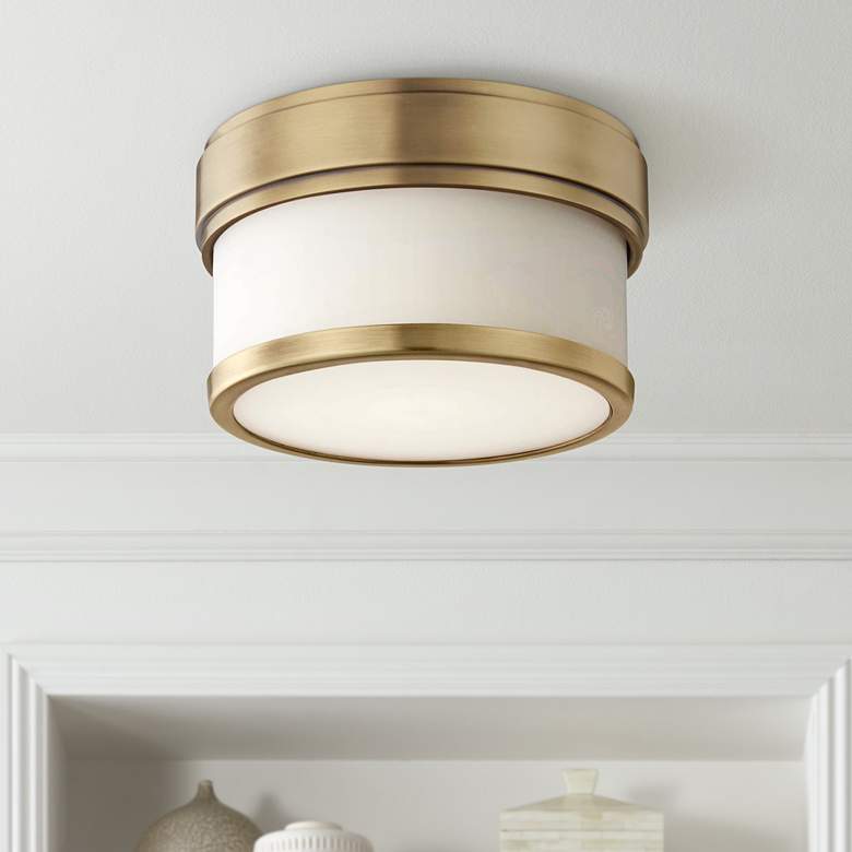 Image 1 Hudson Valley Gemma 5" Wide Aged Brass LED Ceiling Light