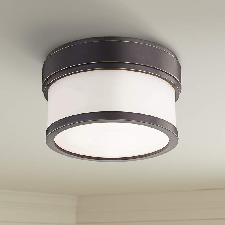 Image 1 Hudson Valley Gemma 5" Wide Old Bronze LED Ceiling Light